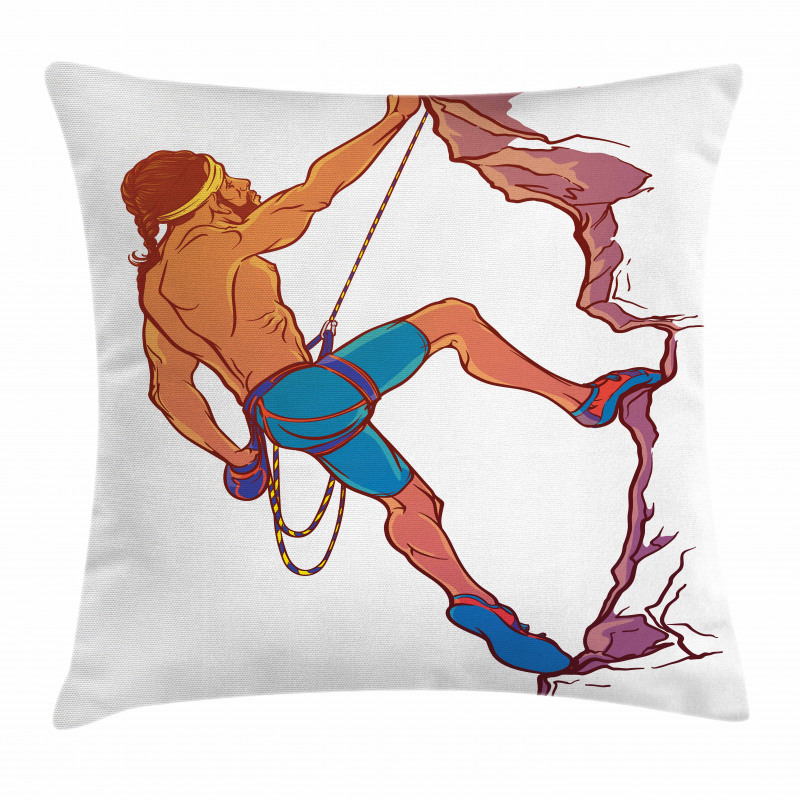 Rock Climber Cliff Sports Pillow Cover