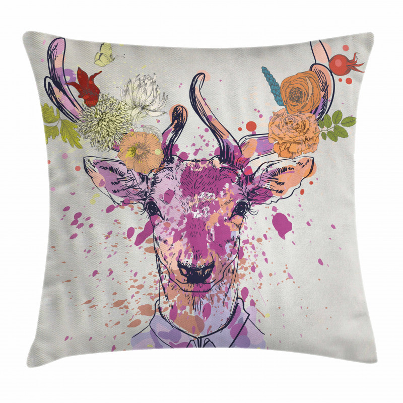 Deer Portrait Pillow Cover