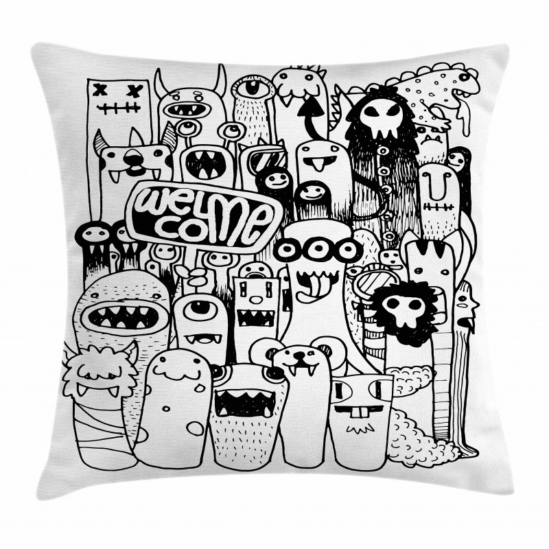 Welcoming Monster Pillow Cover