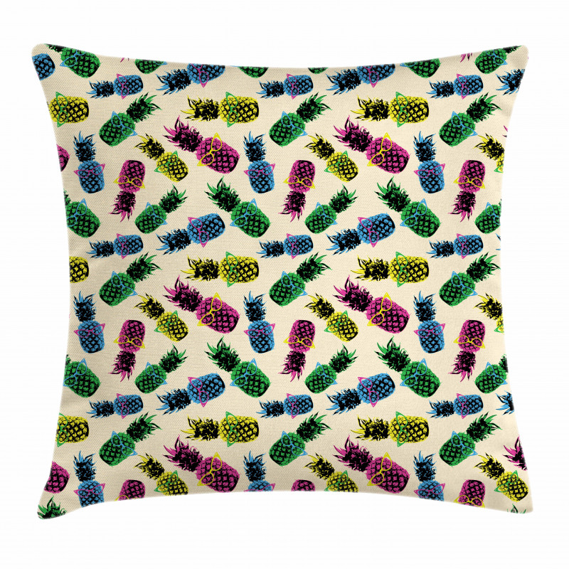 80s Vibrant Pineapple Pillow Cover
