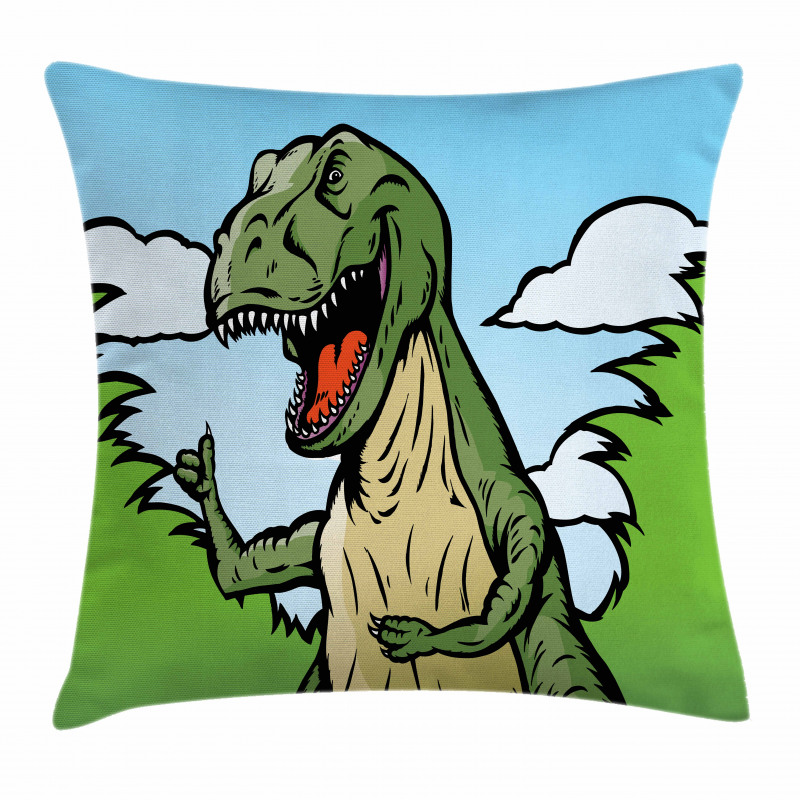 Cartoon T-Rex Funny Pillow Cover