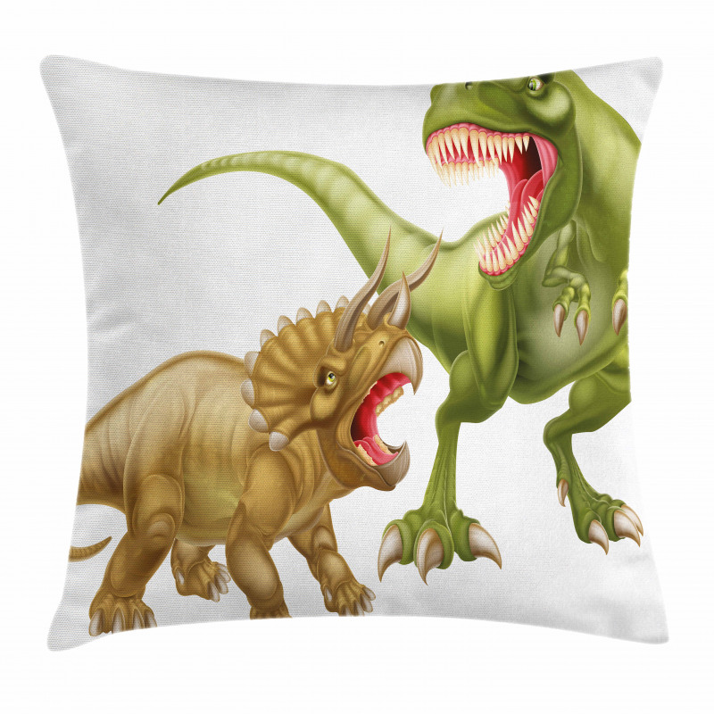 2 Dinosaurs Pattern Pillow Cover