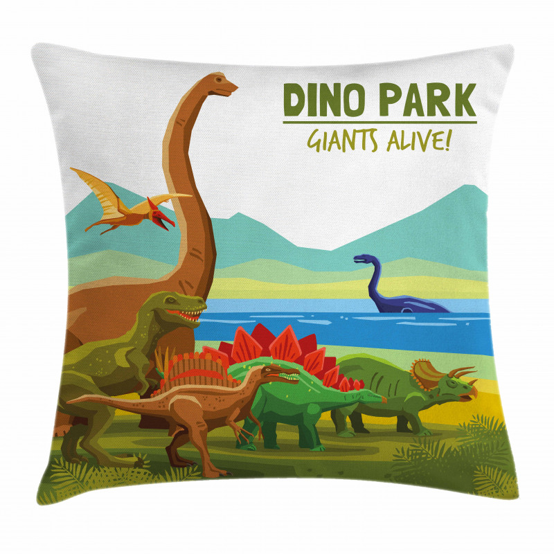 Dino Park Alive Theme Pillow Cover