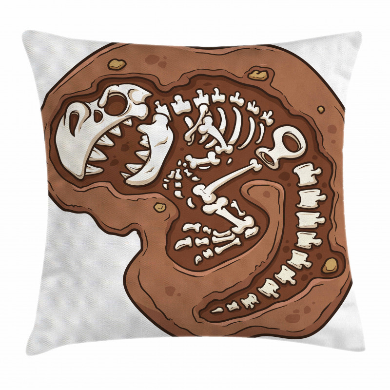 T-Rex Fossil in Ground Pillow Cover