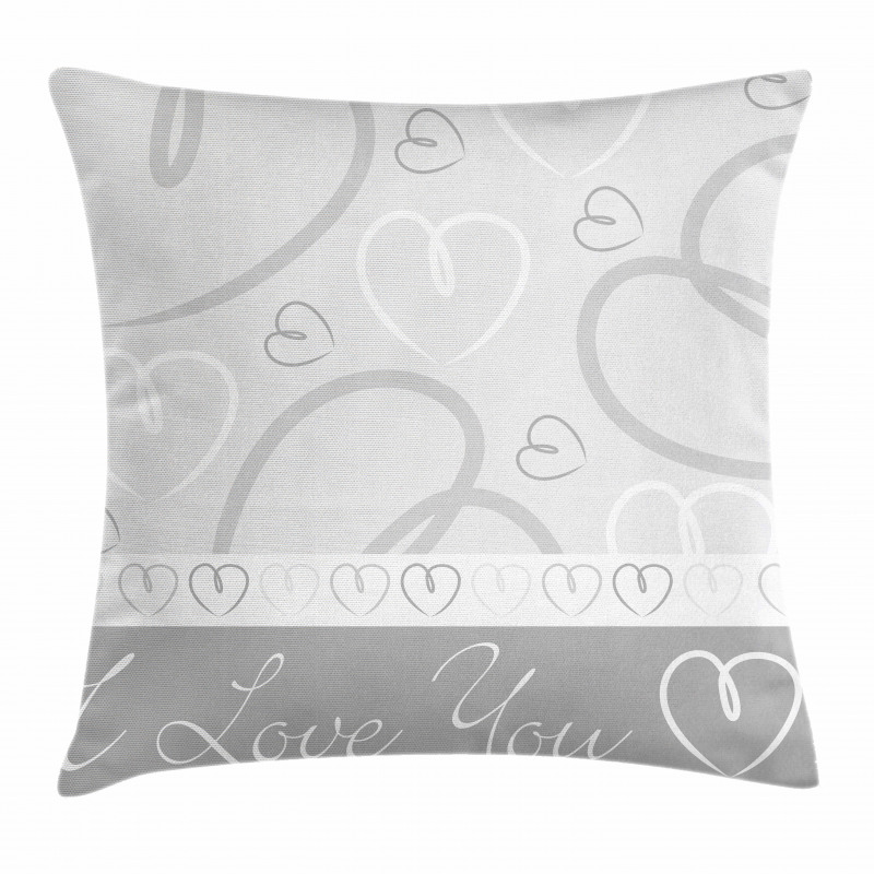Doodle Hearts Love Pillow Cover