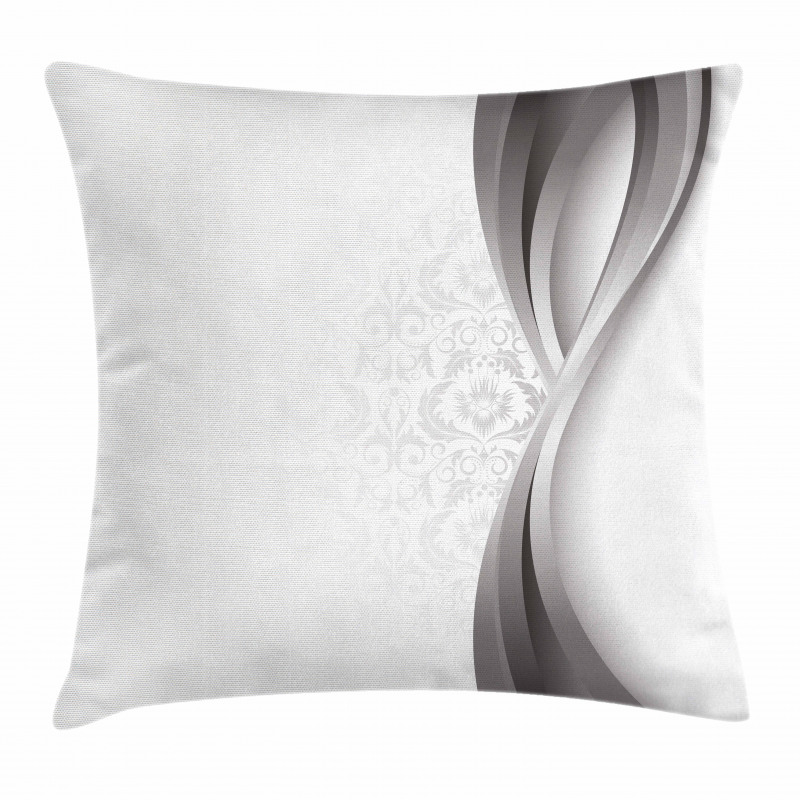 Wavy Stripes and Flowers Pillow Cover