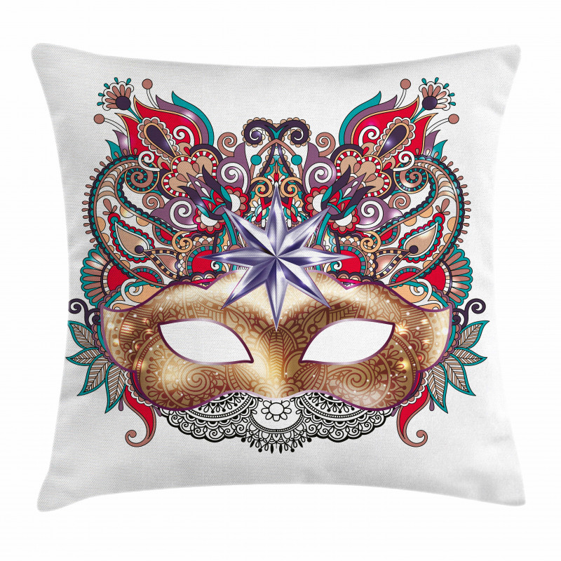 Venetian Ornate Mask Pillow Cover