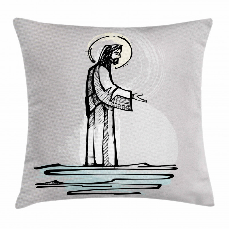 Walk on Water Open Hand Pillow Cover
