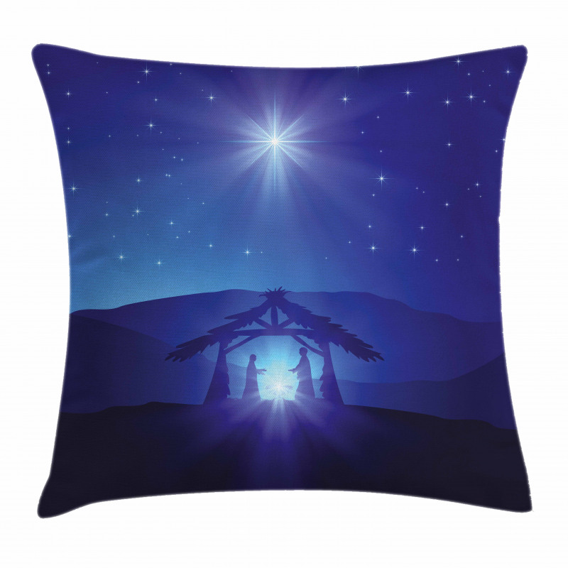Night Sky and Bethlehem Pillow Cover