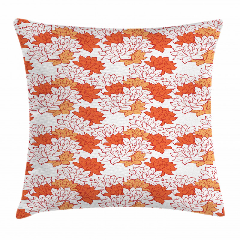 Blooming Lotus Leaves Pillow Cover
