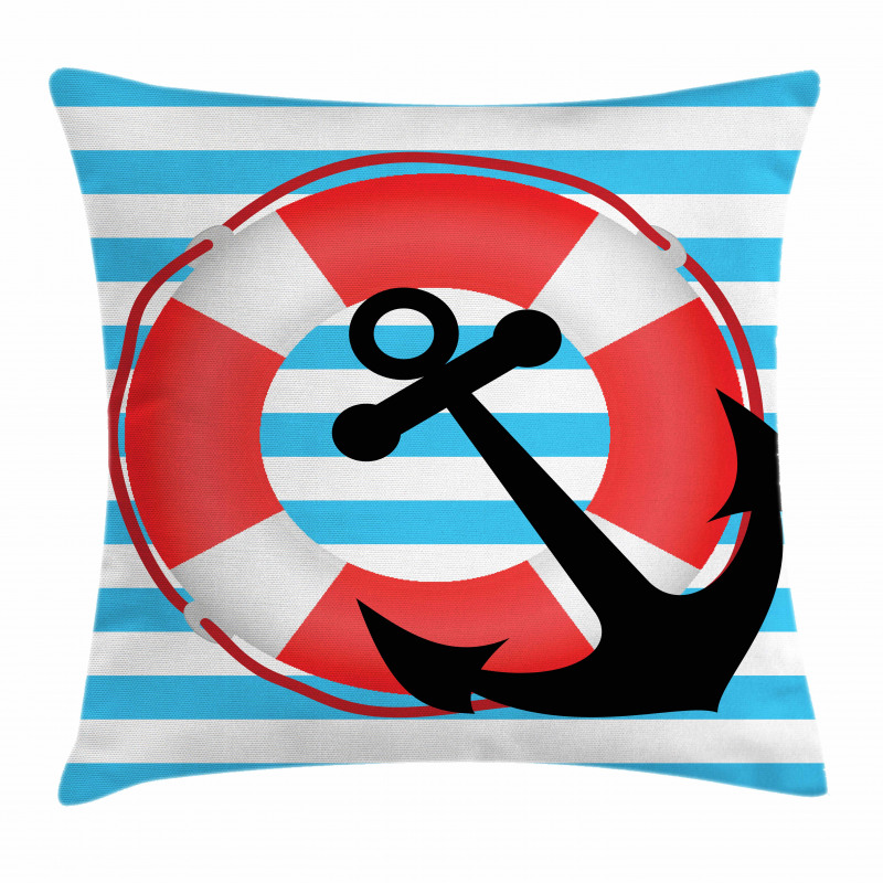 Lifebuoy Anchor Design Pillow Cover