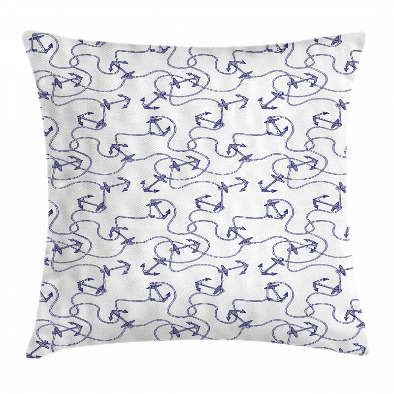 Hand Drawn Anchors Pillow Cover