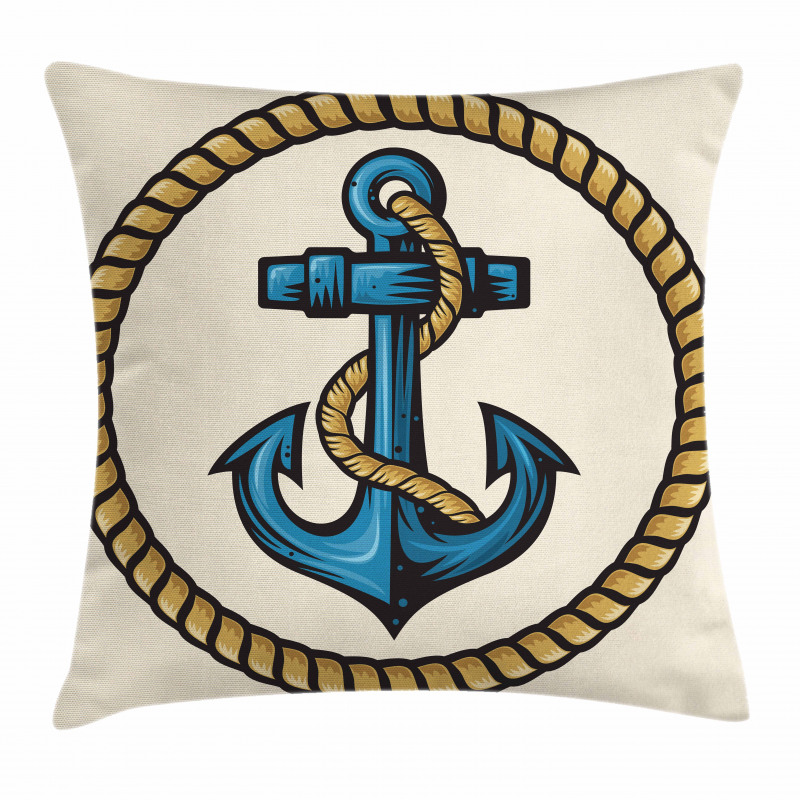 Sailor Emblem with Rope Pillow Cover