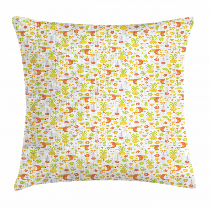 Toucan Birds Pineapples Pillow Cover