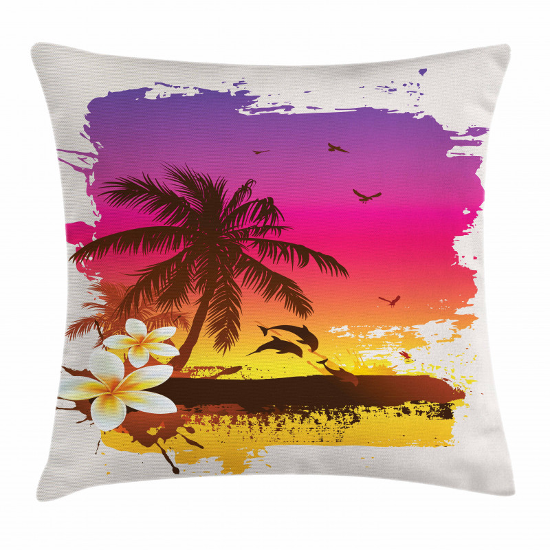 Tropical Beach Sunset Pillow Cover