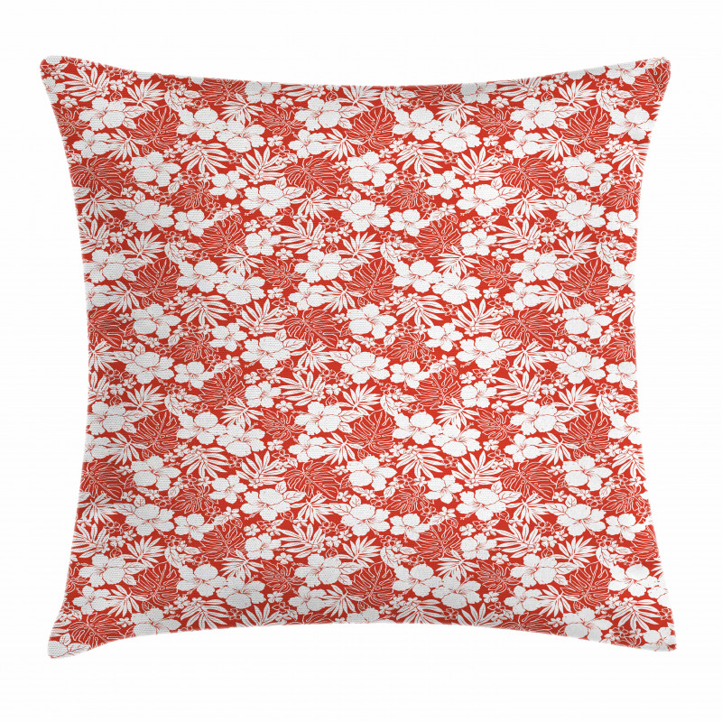 Exotic Lush Flowers Hawaii Pillow Cover