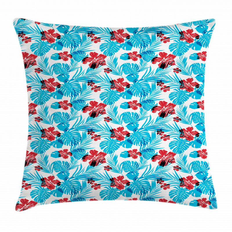 Island Vegetation Leaves Pillow Cover