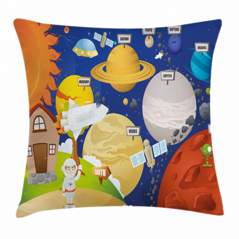Cartoon Outer Space Pillow Cover