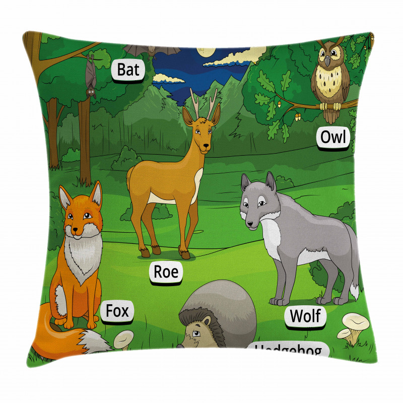Cartoon Animals Pillow Cover