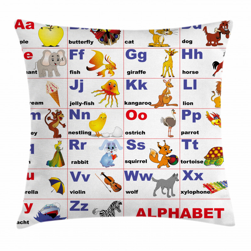 Animal Letters Pillow Cover