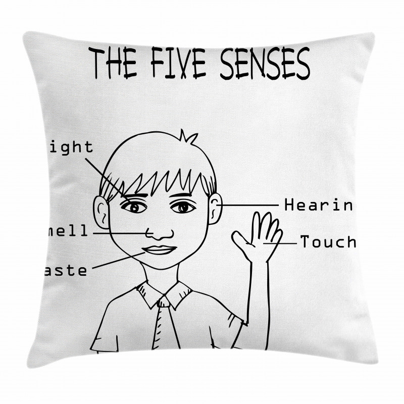 5 Senses on Boy Pillow Cover