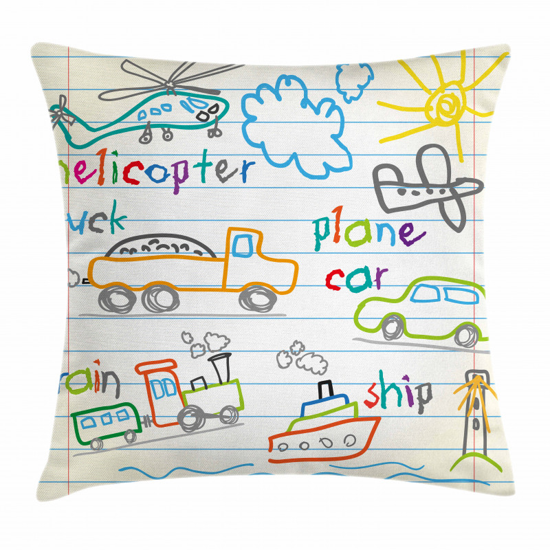 Children Drawing Pillow Cover