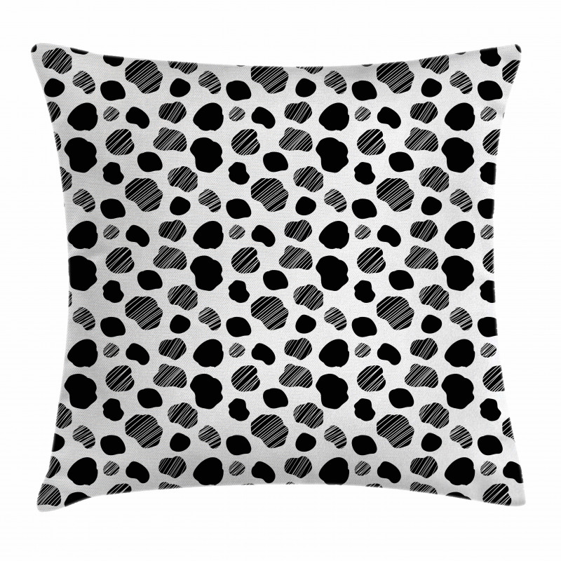 Black and White Dots Pillow Cover