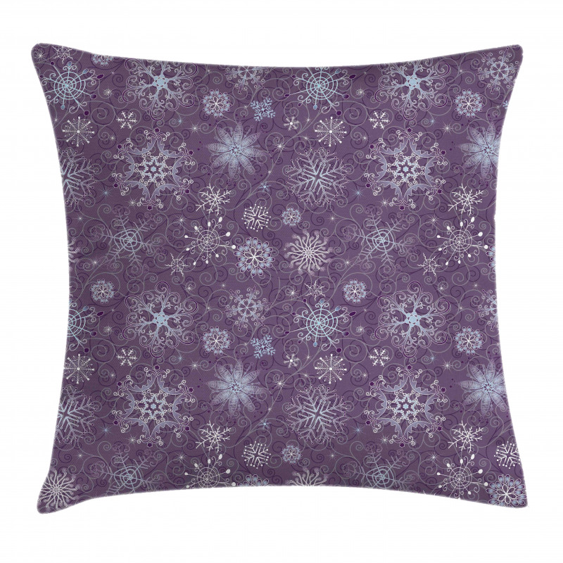 Xmas Snowflakes Floral Pillow Cover