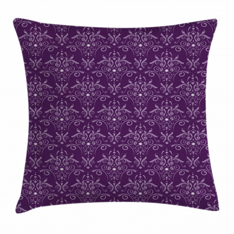 Damask Leaves Curls Pillow Cover