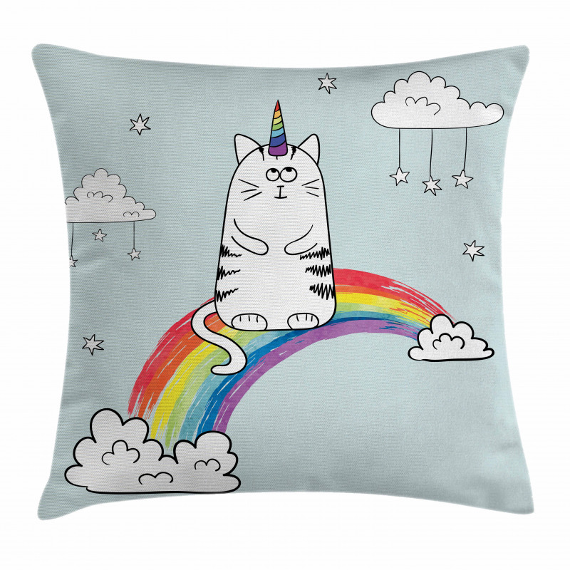 Rainbow Words Art Pillow Cover