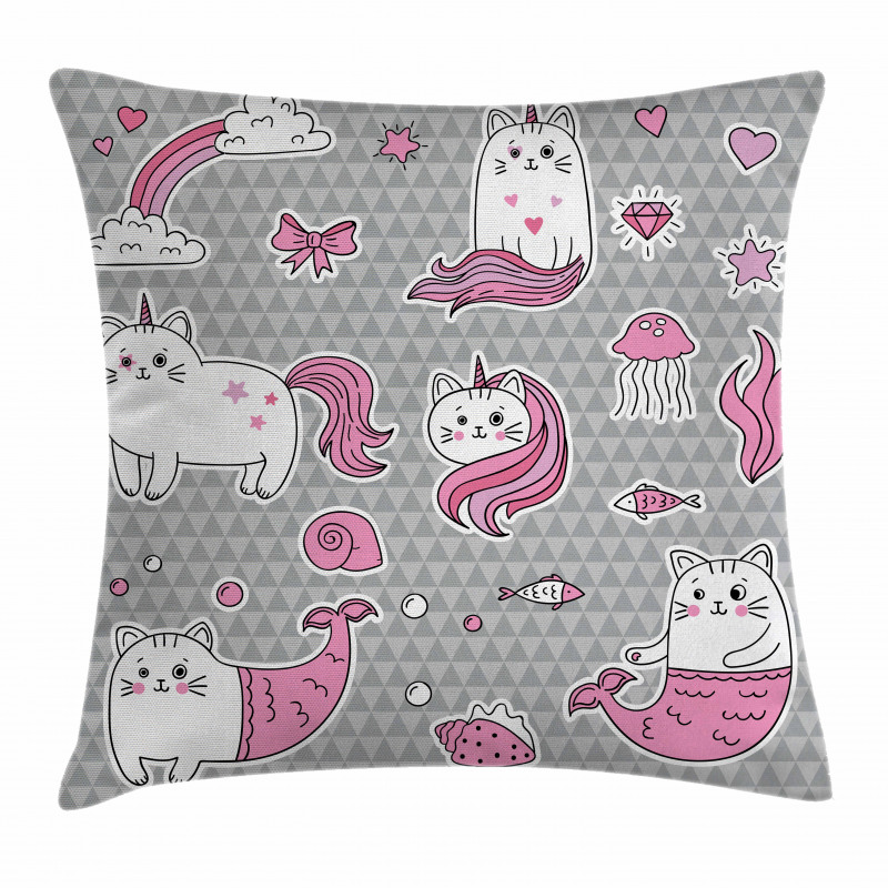 Mermaid Cat Pillow Cover