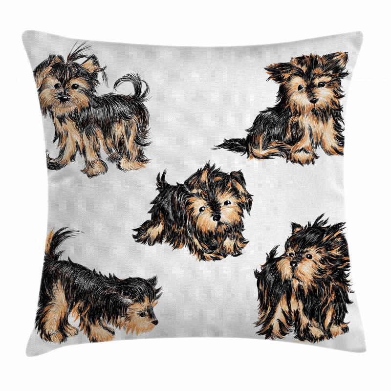 Terrier Cartoon Pillow Cover