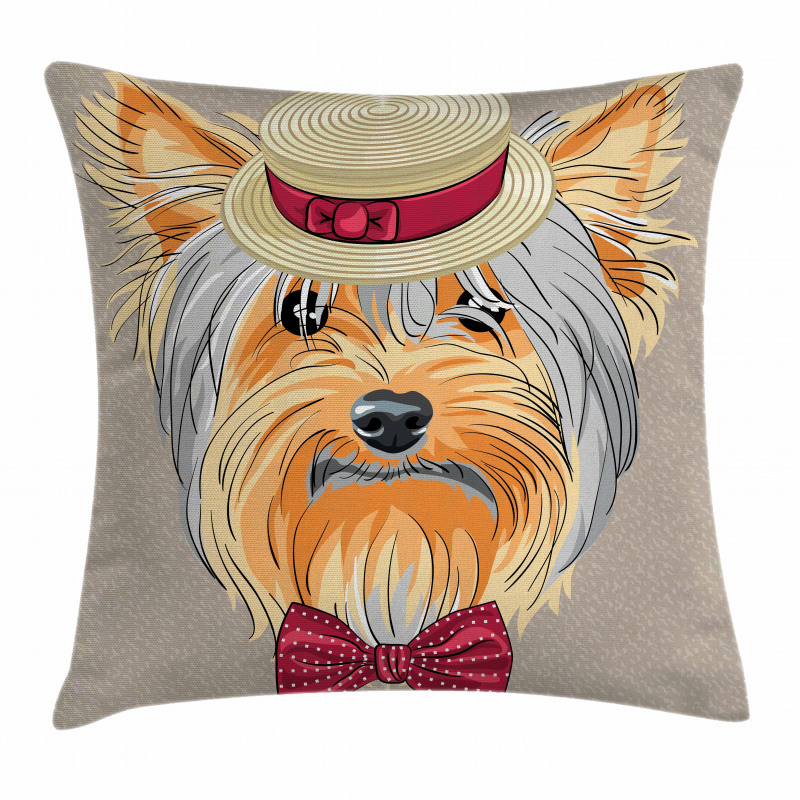 Hipster Gentleman Dog Pillow Cover
