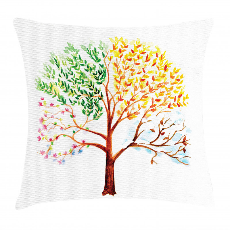 Tree Seasons Nature Pillow Cover