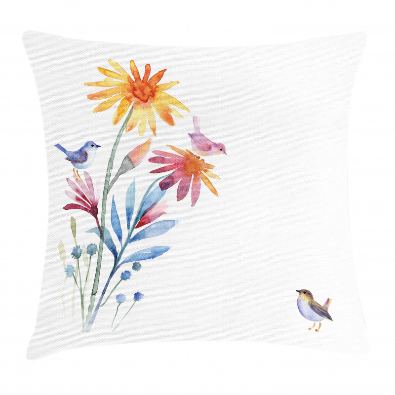 Flower Brush Effect Pillow Cover