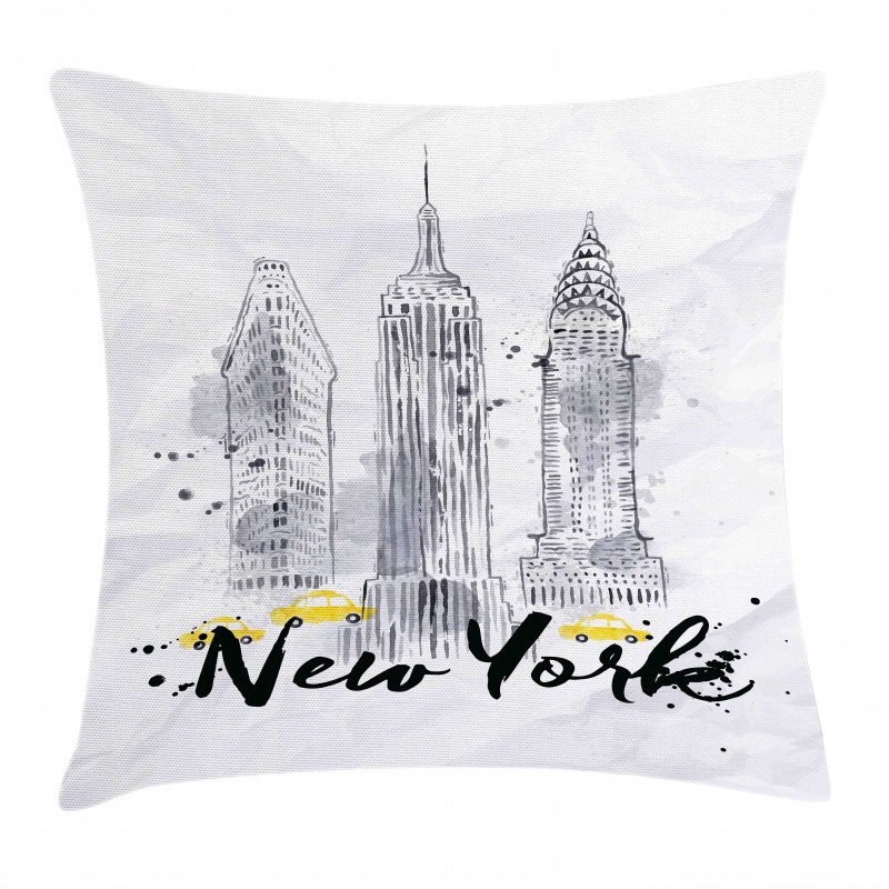 New York Sketch Art Pillow Cover