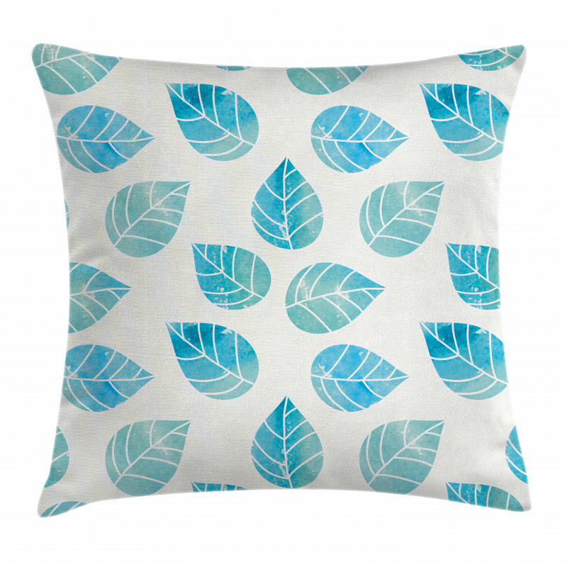 Fallen Blue Leaves Pillow Cover