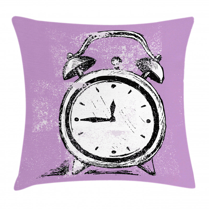 Retro Alarm Clock Grunge Pillow Cover