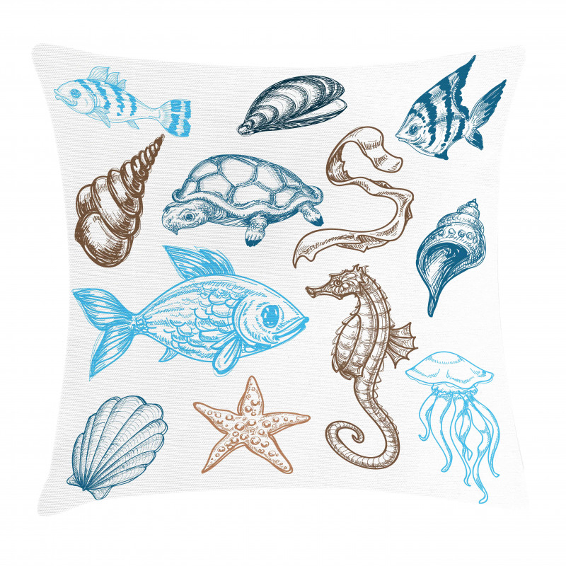 Underwater Marine Life Pillow Cover