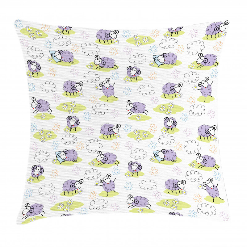 Sheep with Clouds Pillow Cover