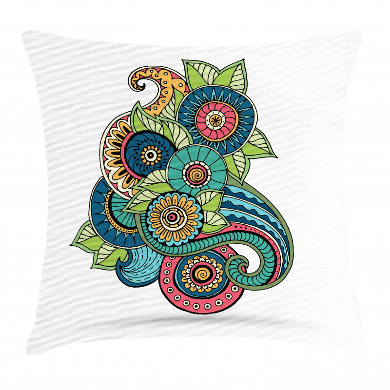 Floral Zentangle Pillow Cover