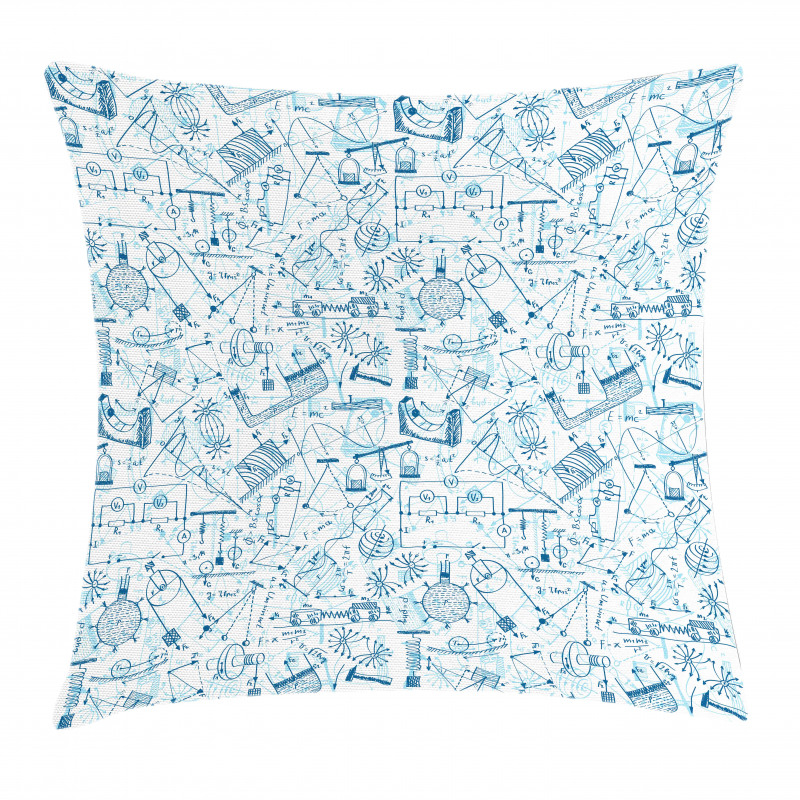 Physics Themed Drawing Pillow Cover