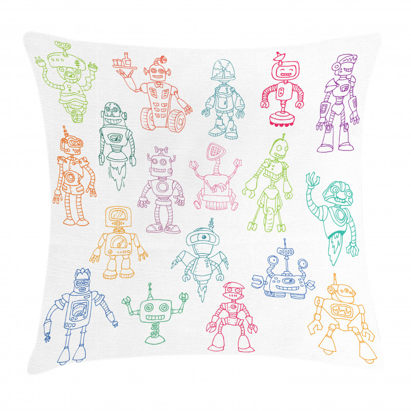 Robots Performing Tasks Pillow Cover