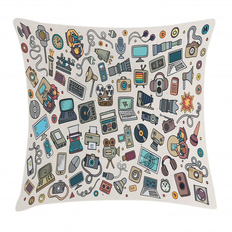 Various Ofice Gadgets Pillow Cover
