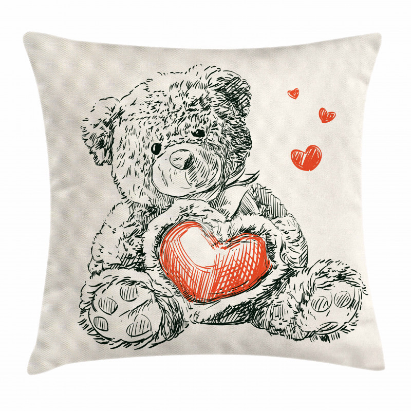 Detailed Teddy Bear Pillow Cover