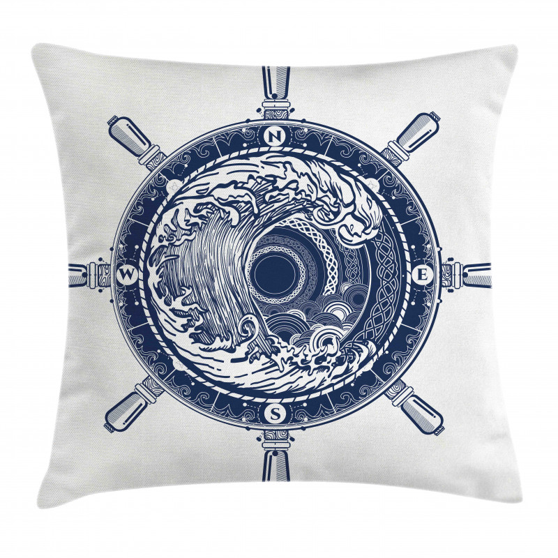 Sea Compass Tsunami Pillow Cover