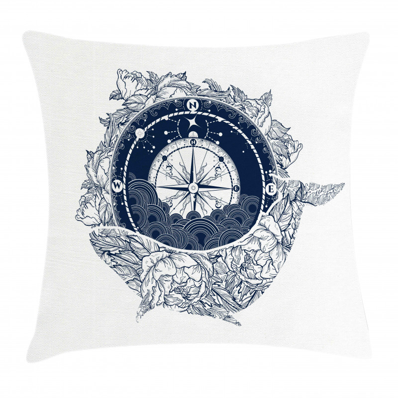 Antique Sea Compass Pillow Cover