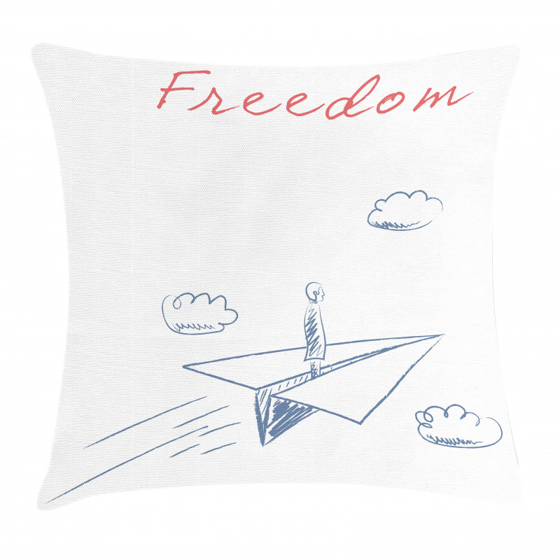 Paper Plane Sketch Pillow Cover