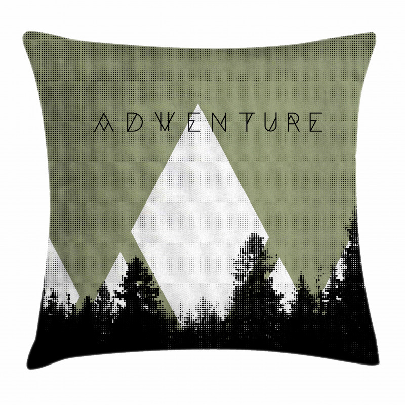 Forest Halftone Style Pillow Cover
