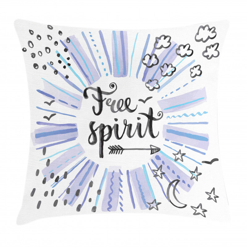 Free Spirit Star Moon Pillow Cover